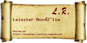 Leiszter Rozália névjegykártya